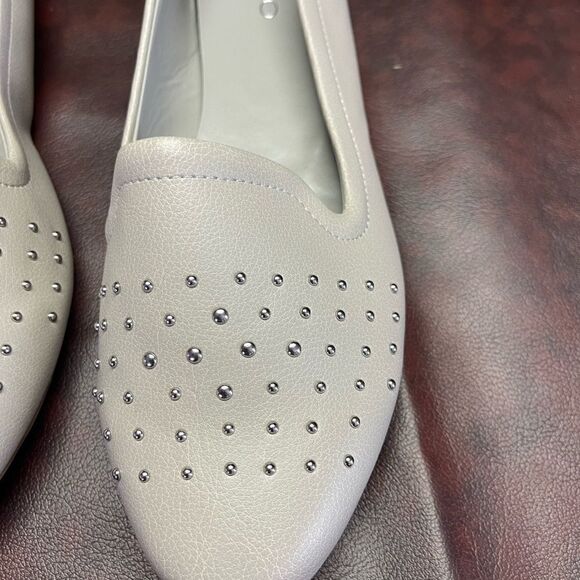 Aldo gray loafers flats with silver studs, size 11 - Picture 4 of 11